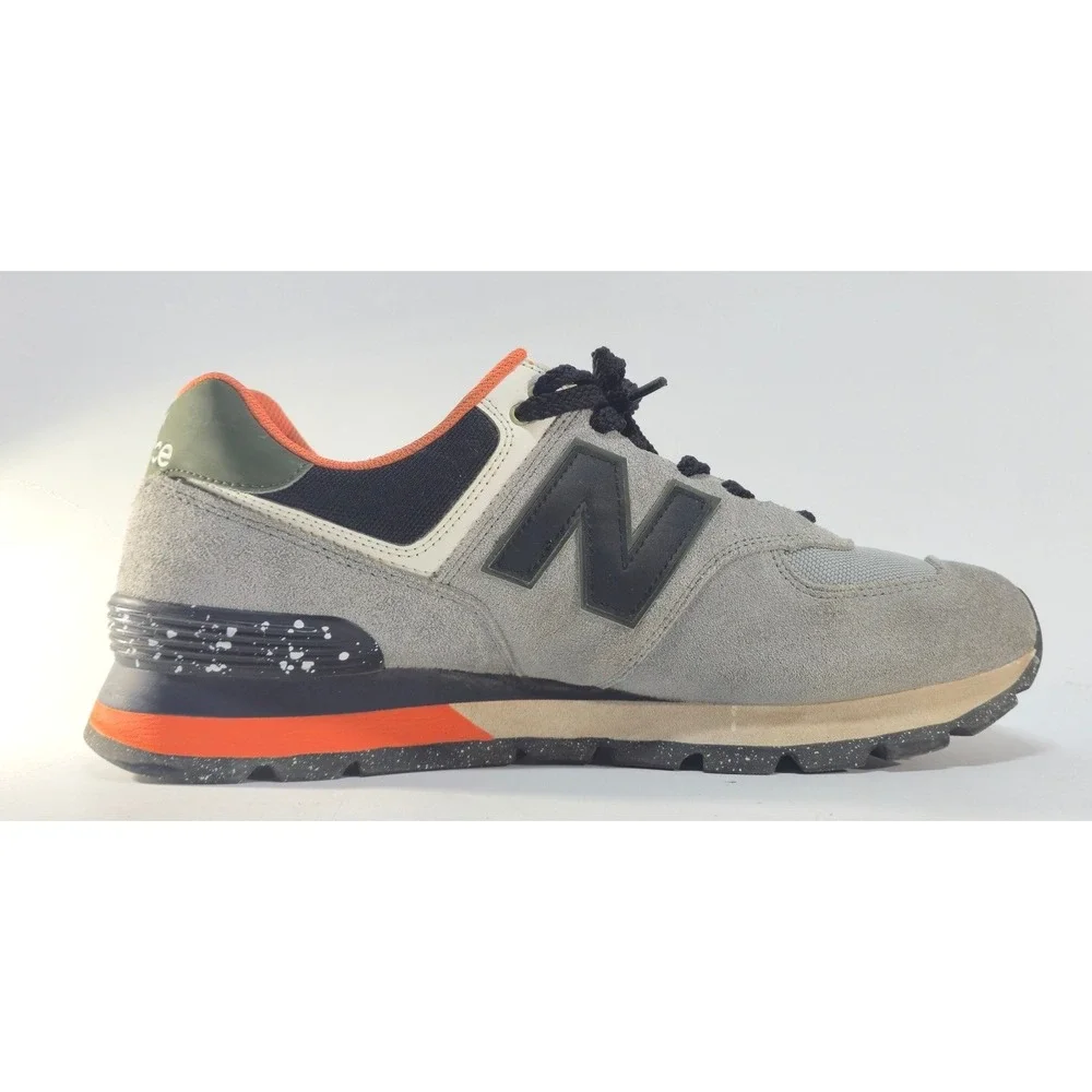 New Balance 574 Rugged Grey Black Orange Cordura Sneakers ML574DAG Mens 12 - Picture 6 of 9